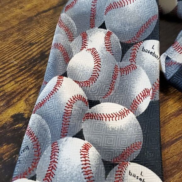 A Rogers Black Baseball Tie - Picture 3 of 6